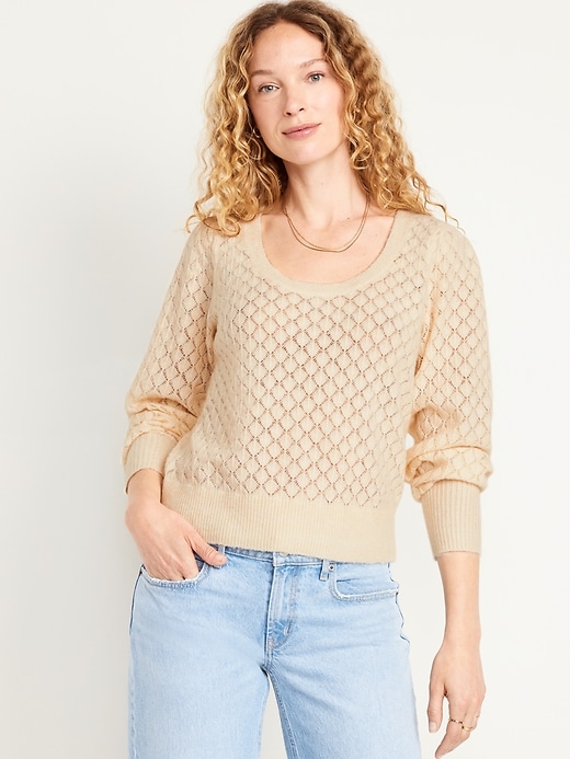 Image number 1 showing, Pointelle Sweater