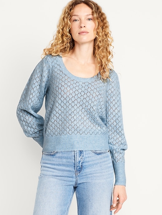 Image number 1 showing, Pointelle Sweater