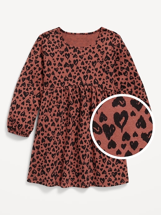 View large product image 1 of 1. Printed Jersey-Knit Long-Sleeve Dress for Toddler Girls