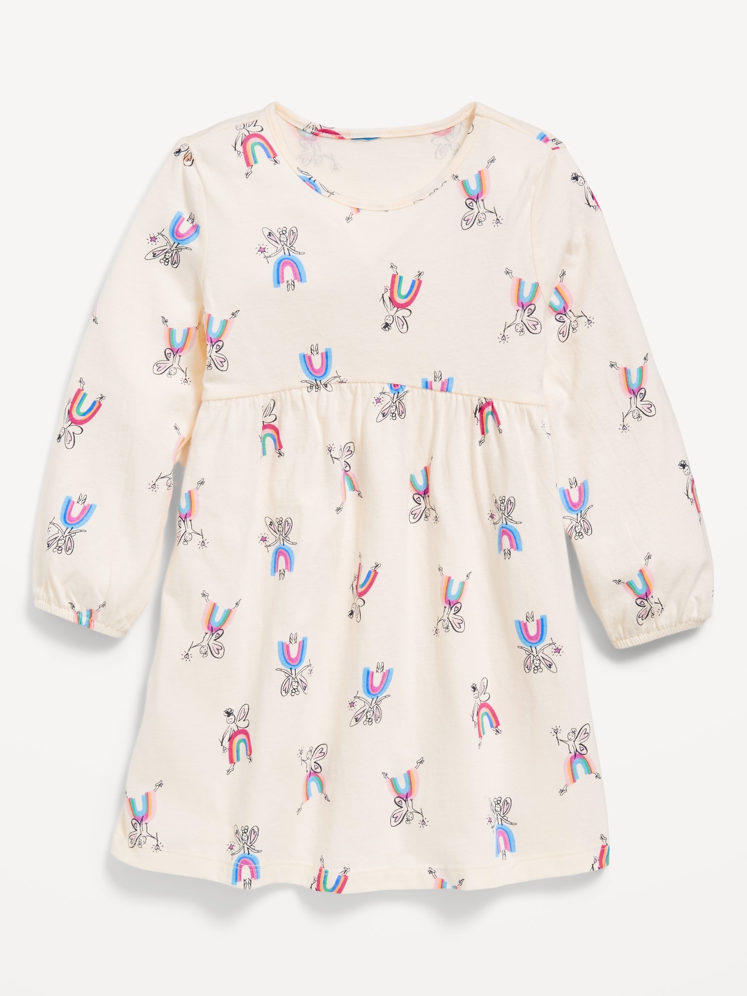 Printed Jersey-Knit Long-Sleeve Dress for Toddler Girls