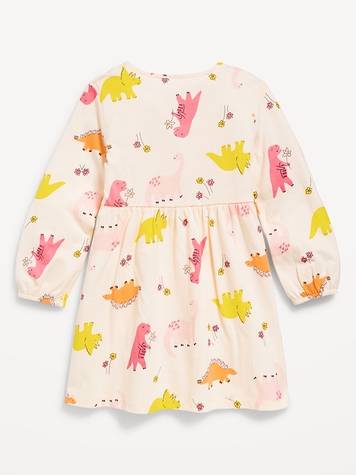 View large product image 2 of 2. Printed Jersey-Knit Long-Sleeve Dress for Toddler Girls