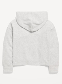 View large product image 4 of 5. Cropped Plush Ribbed Hoodie for Girls