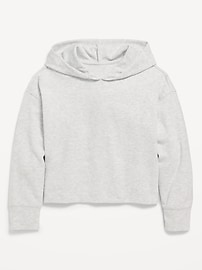 View large product image 3 of 5. Cropped Plush Ribbed Hoodie for Girls