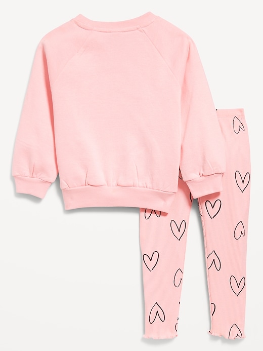 View large product image 2 of 3. Long-Sleeve Logo Sweatshirt and Leggings Set for Toddler Girls