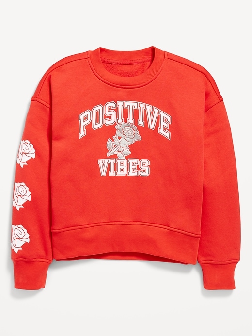 View large product image 1 of 2. Vintage Oversized Crew-Neck Sweatshirt for Girls