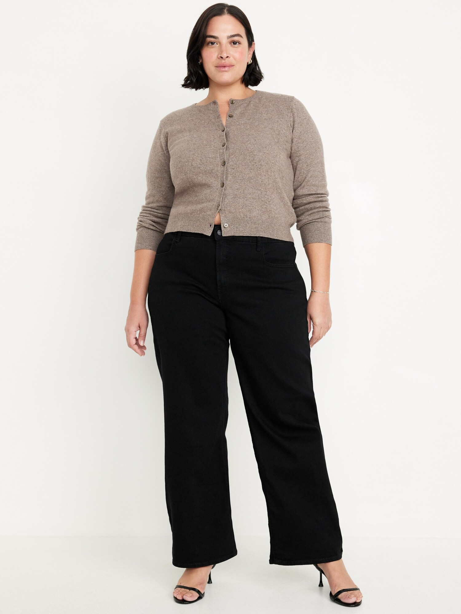 Женские джинсы Old Navy High-Waisted Wow Wide-Leg, цвет: Чёрный — фото 6