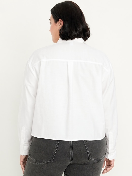 Image number 8 showing, Button-Down Oxford Crop Shirt
