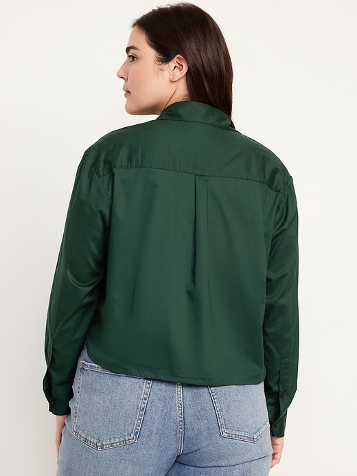 Image number 6 showing, Button-Down Crop Shirt