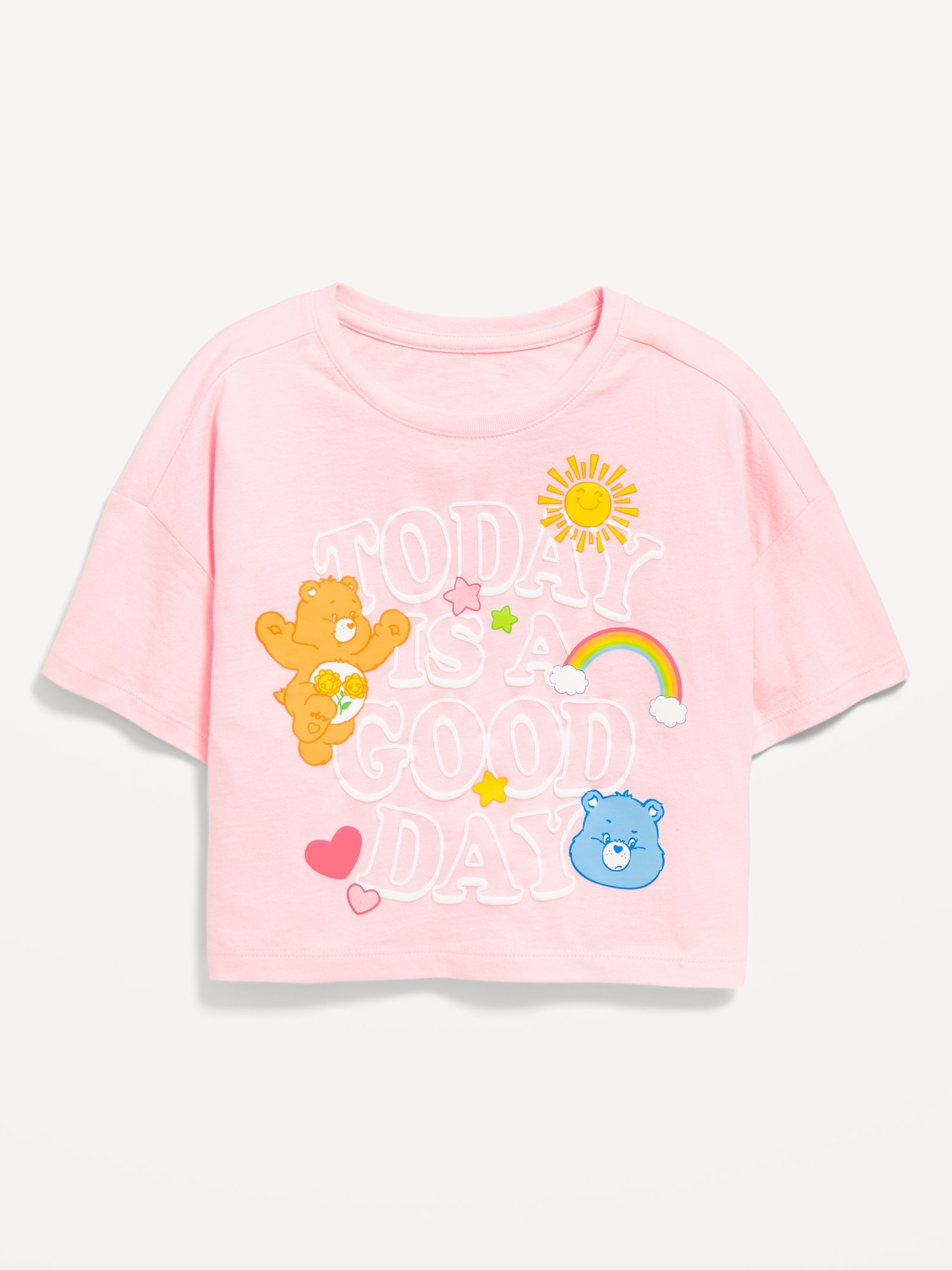 Loose Cropped Licensed Graphic T-Shirt for Girls