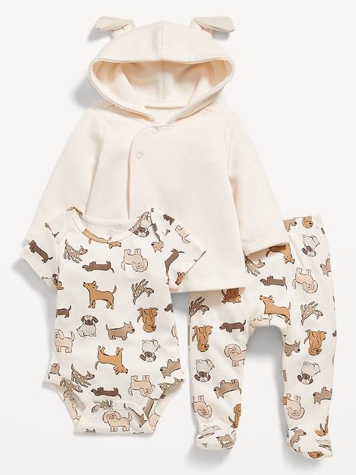 View large product image 1 of 3. Unisex 3-Piece Printed Layette Set for Baby