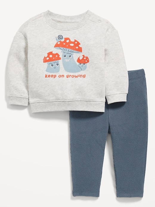 View large product image 1 of 3. Crew-Neck Sweatshirt and Thermal-Knit Pants Set for Baby