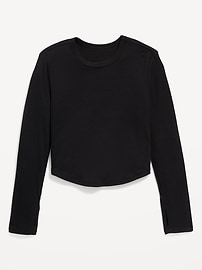 View large product image 3 of 5. UltraLite Long-Sleeve Rib-Knit T-Shirt for Girls