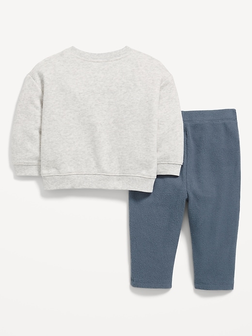 View large product image 2 of 3. Crew-Neck Sweatshirt and Thermal-Knit Pants Set for Baby