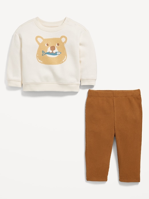 View large product image 2 of 2. Crew-Neck Sweatshirt and Thermal-Knit Pants Set for Baby