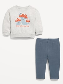 View large product image 3 of 3. Crew-Neck Sweatshirt and Thermal-Knit Pants Set for Baby