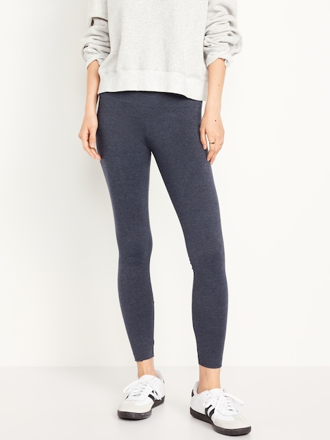Mid-Rise Jersey Fashion Layering Leggings - Heather Blue
