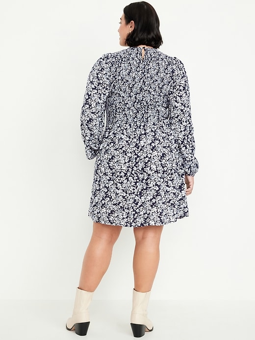 Image number 7 showing, Fit &amp; Flare Long-Sleeve Mini Dress