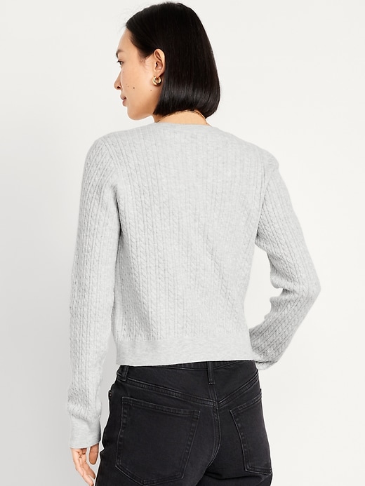 Image number 2 showing, SoSoft Cable Crop Cardigan Sweater