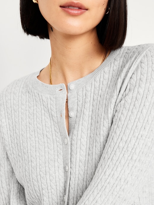 Image number 5 showing, SoSoft Cable Crop Cardigan Sweater