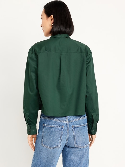 Image number 2 showing, Button-Down Crop Shirt