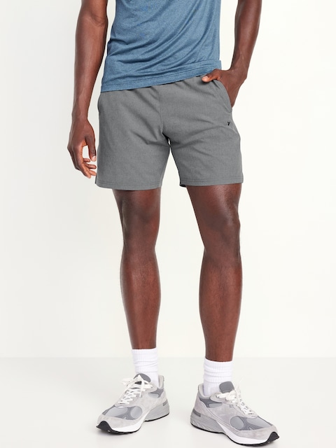 Lined Essential Woven Workout Shorts -- 7-inch inseam - Smoky Gray