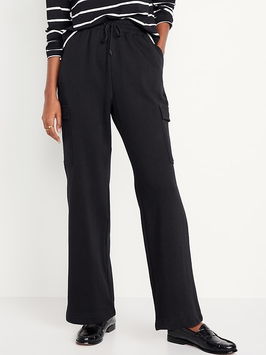 Image number 1 showing, Extra High-Waisted Cargo Sweatpants
