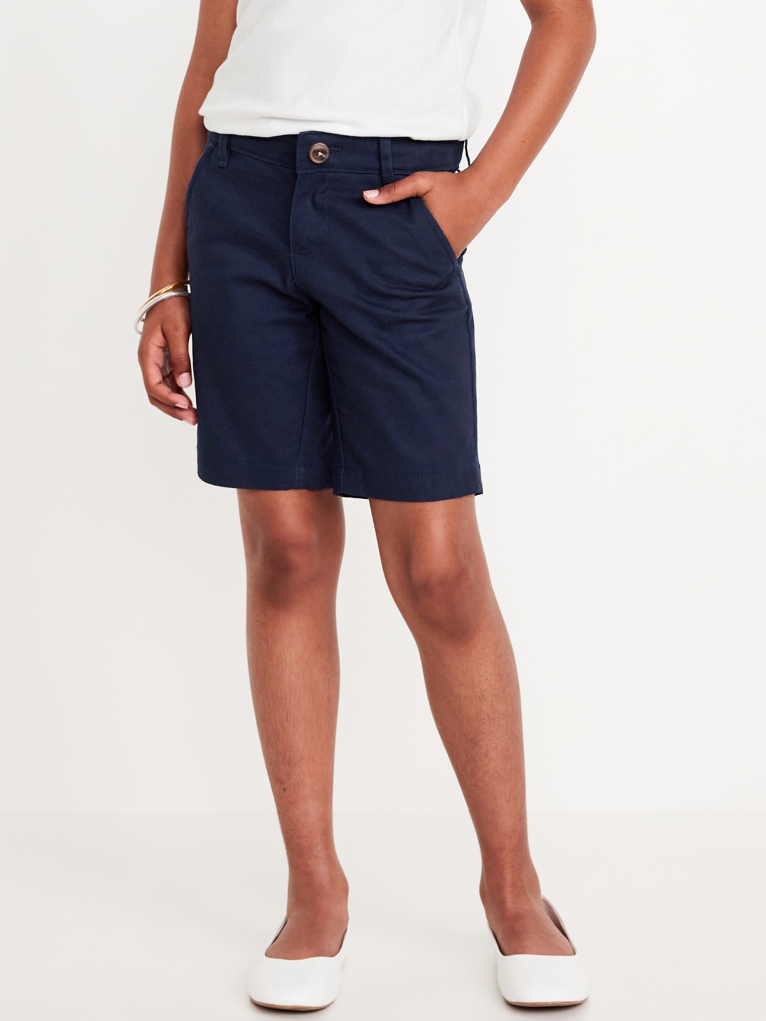 School Uniform Twill Bermuda Shorts for Girls