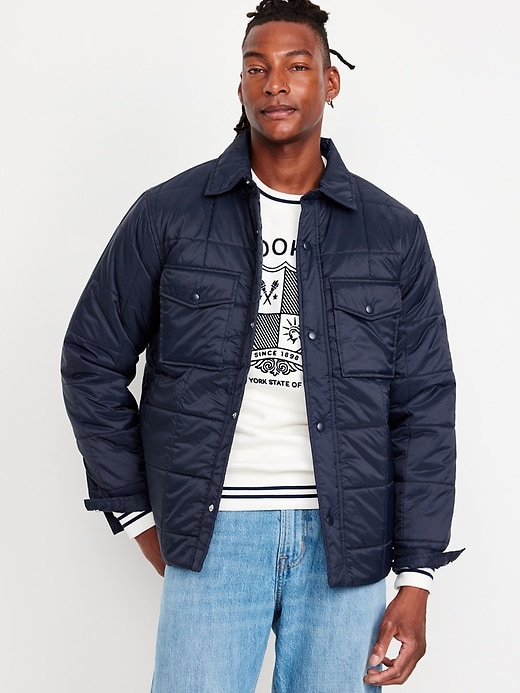 Image number 1 showing, Water-Resistant Quilted Shacket
