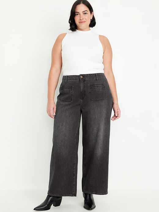 Image number 6 showing, High-Waisted Baggy Wide-Leg Jeans