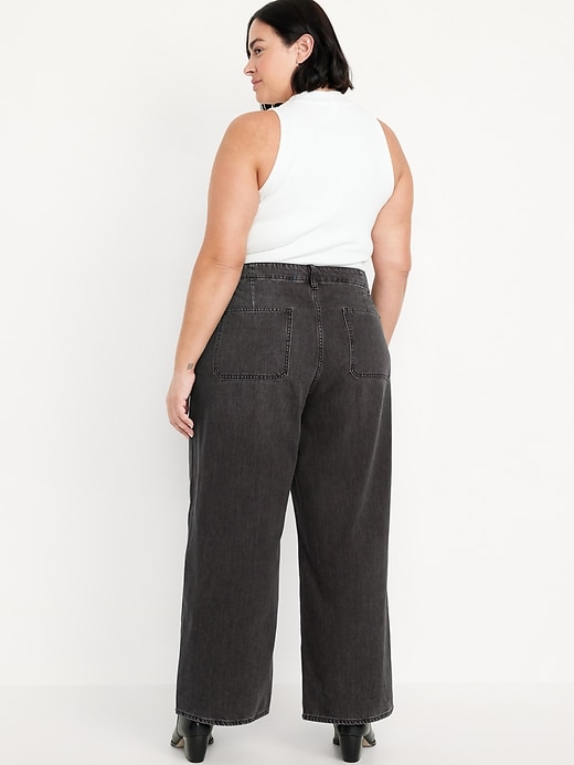 Image number 7 showing, High-Waisted Baggy Wide-Leg Jeans