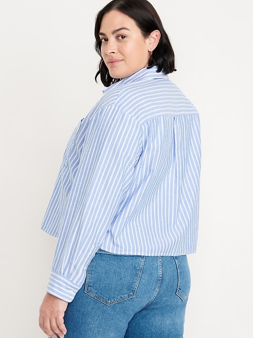 Image number 8 showing, Button-Down Oxford Crop Shirt