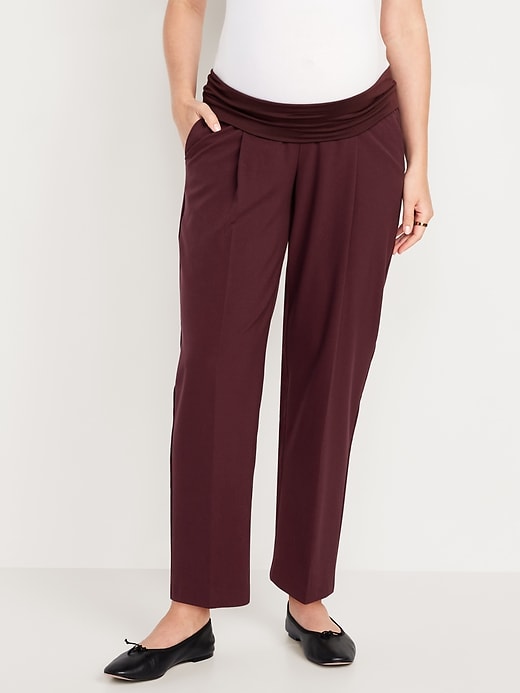 Image number 1 showing, Maternity Rollover-Waist Billie Trouser