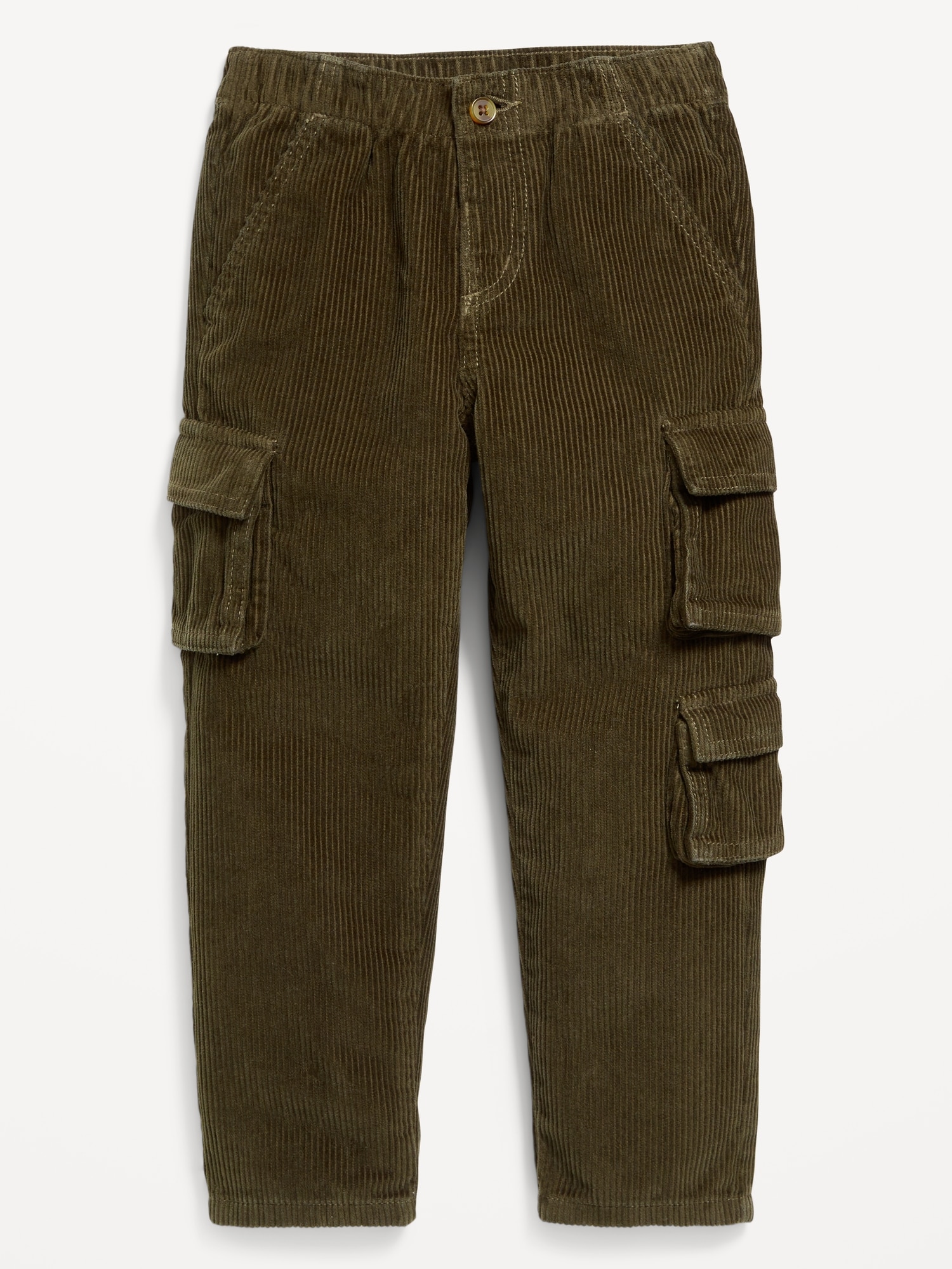 Loose Corduroy Cargo Pants for Toddler Boys - Green