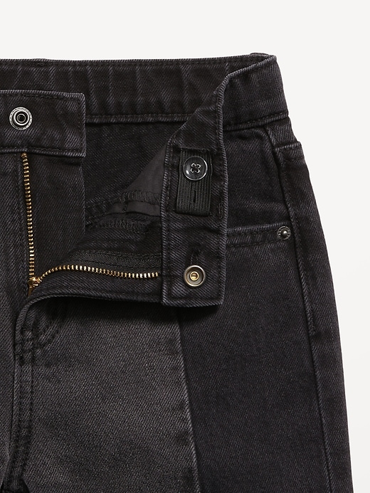 Image number 5 showing, High-Waisted Baggy Two-Tone Wide-Leg Jeans for Girls