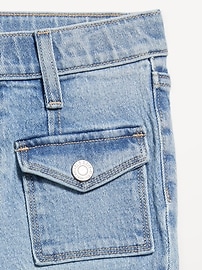 View large product image 5 of 5. High-Waisted Utility Pocket Flare Jeans for Girls