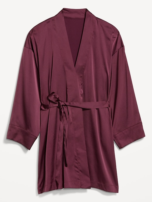 Image number 4 showing, Satin Pajama Robe