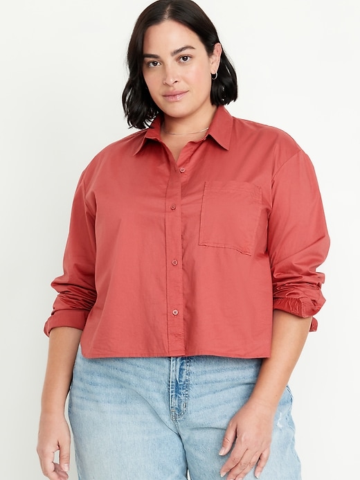 Image number 7 showing, Button-Down Crop Shirt