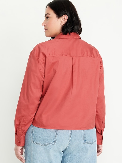 Image number 8 showing, Button-Down Crop Shirt