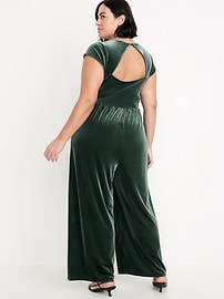 Fit &amp; Flare Velvet Jumpsuit