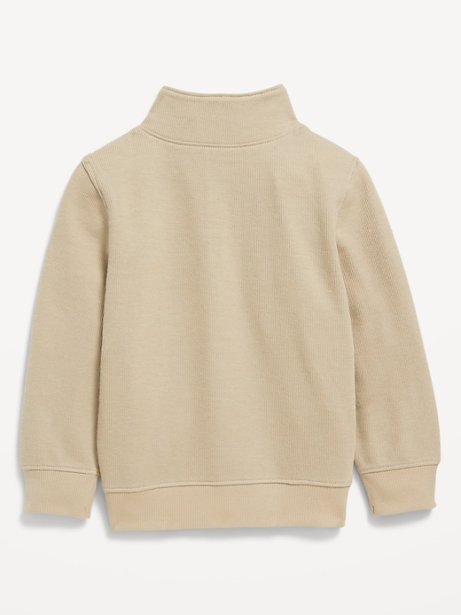 View large product image 2 of 2. French Rib Quarter-Zip Sweater for Toddler Boys