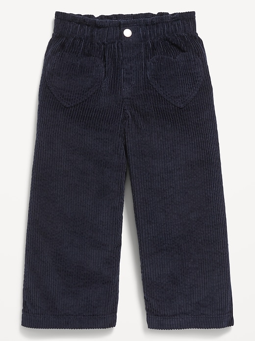 View large product image 1 of 1. High-Waisted Heart-Pocket Wide-Leg Corduroy Pants for Toddler Girls