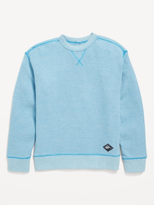 View large product image 2 of 3. Oversized Long-Sleeve Thermal-Knit T-Shirt for Boys