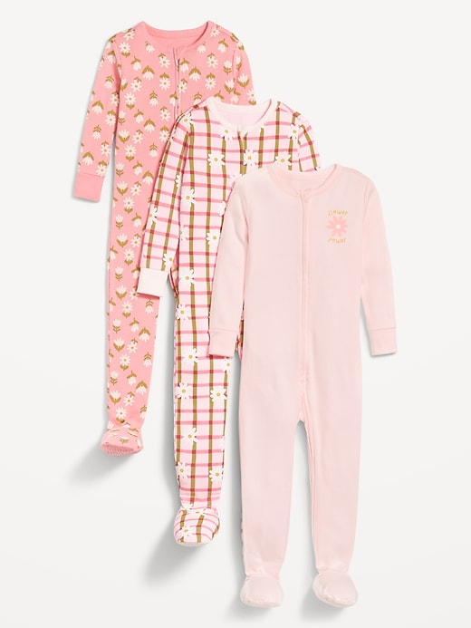 View large product image 1 of 3. Snug-Fit 2-Way-Zip Pajama One-Piece 3-Pack for Toddler &amp; Baby