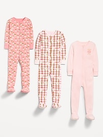 View large product image 3 of 3. Snug-Fit 2-Way-Zip Pajama One-Piece 3-Pack for Toddler &amp; Baby