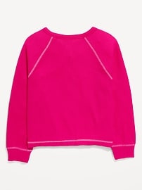 View large product image 3 of 3. Long Raglan-Sleeve Thermal-Knit Top for Girls