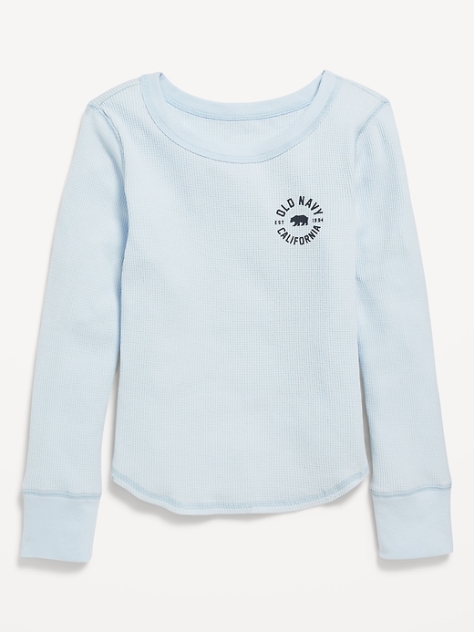 View large product image 1 of 1. Long-Sleeve Logo-Graphic Thermal-Knit T-Shirt for Girls