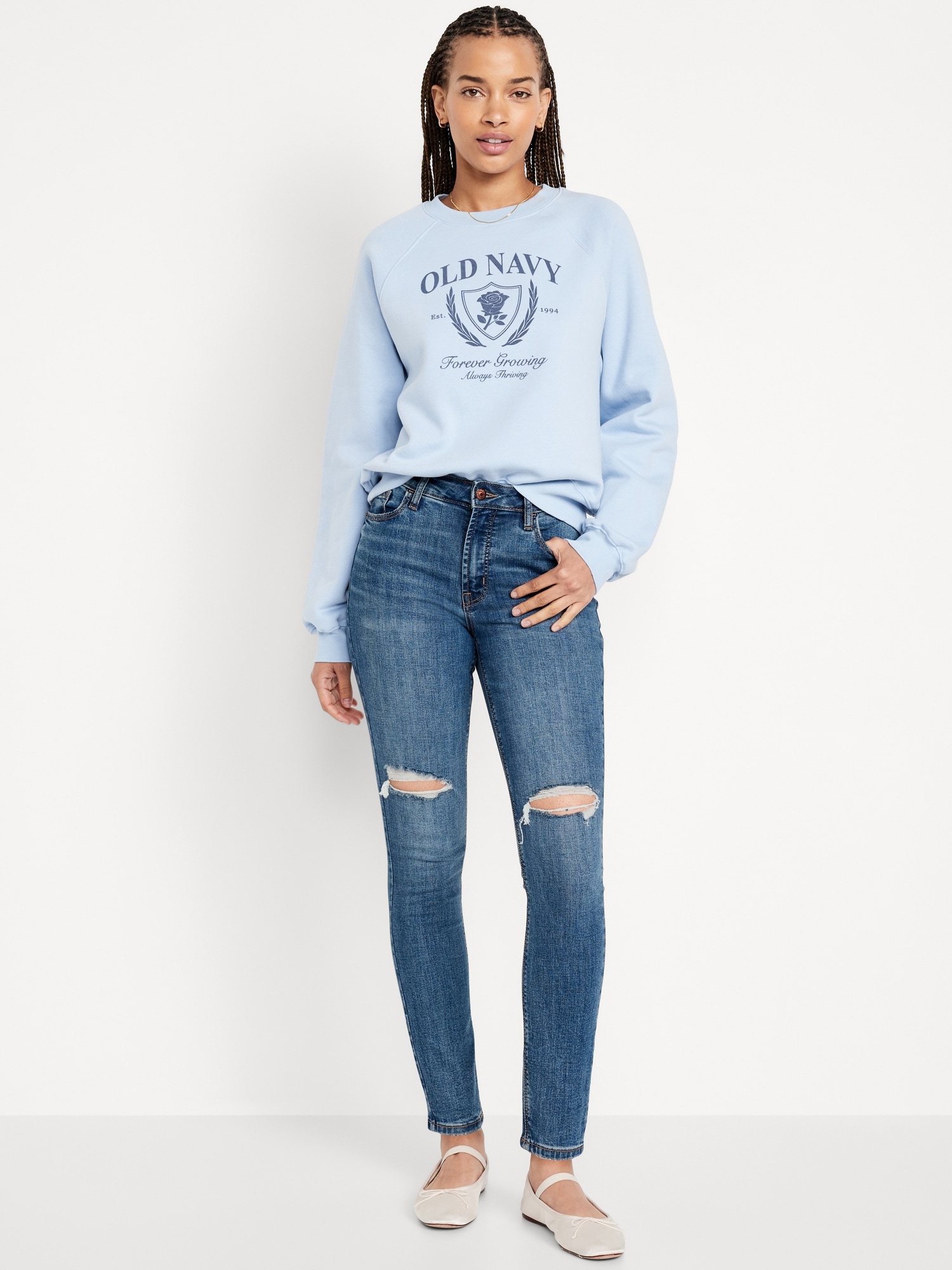 High-Waisted Rockstar Super-Skinny Ripped Jeans for Women