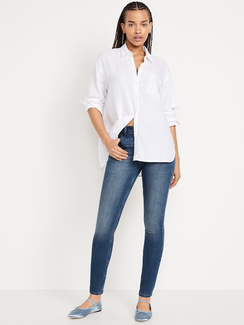 High-Waisted Wow Super-Skinny Jeans - Dark Wash