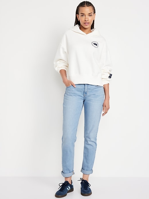 Image number 1 showing, Mid-Rise Wow Boyfriend Straight Jeans