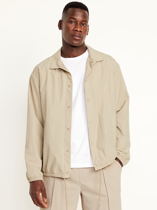 Image number 1 showing, Water-Resistant Snap-Front Jacket